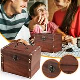 Wmkox8yii Large Wooden P Iggy Bank Safe Money Box Savings With Lock Wood Carving Handmade