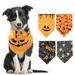 TELOLY 4PCS Halloween Dog Bandana Triangle Dog Scarf Washable Pet Bibs Halloween Pumpkin Bandanas for Small Medium Large Dogs Pets