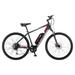 Schwinn 700c Armature Unisex Electric Bike Black and Red Ebike for Adults Large Frame