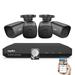 SANNCE 1080P Home Security Camera System 4 Channel CCTV DVR Recorder 4pcs Outdoor Waterproof Wired Surveillance Cameras Night Vision Easy Remote Access 2TB Hard Drive