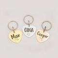Anavia Stainless Steel Double Sided Heart Name and State Icon Engraved Dog & Cat ID Tag Multi-color M