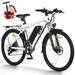 ZNH Electric Bike Electric Mountain Bike 26 350W Commuter Bicycle Adult Ebike with Removable 36V/10AH Battery for Men Women Shimano 21-Speed Gears White