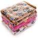 1 Pack 3 Blankets Super Soft Fluffy Premium Fleece Pet Blanket Flannel Throw for Dog Puppy Cat Paw Brown/Pink/White Large(41x31 inch)