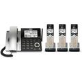 AT&T CL84307 Dect 6.0 Expandable Corded/Cordless Phone with Smart Call Blocker Silver/Black with 3 Handsets