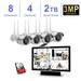 {Infrared Light 36 led Super Night Vision} Dual Antennas 2K 3.0MP Wireless Security Camera System Surveillance NVR Kits with 2TB Hard Drive 4Pcs Outdoor Camera with Audio