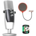 AKG AKG-C22-USB-LS Ara Two-Pattern USB Condenser Microphone 24-bit/96kHz Bundle with Deco Gear Universal Pop Filter Microphone Wind Screen and 1 Year Extended Protection Plan