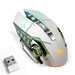 Rechargeable Wireless Bluetooth Mouse Multi-Device (Tri-Mode:BT 5.0/4.0+2.4Ghz) with 3 DPI Options Ergonomic Optical Portable Silent Mouse for iPad 10.2 (2021) White Green