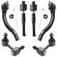 Detroitaxle - Front Inner Outer Tie Rods + Sway Bar Links Replacement for 06-11 Honda Civic [1.8L USA Models ONLY] - 6pc Set Fits select: 2006-2009 HONDA CIVIC LX 2010-2011 HONDA CIVIC VP