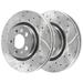 AutoShack Front Drilled Slotted Brake Rotors Silver Pair of 2 Driver and Passenger Side Replacement for 1998-2010 VW Beetle 1999-2006 Golf Jetta 2007-2009 Jetta City 2007-2010 Golf City PR44145DSZPR