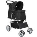 ZENSTYLE Foldable Dog Stroller Pet Travel Carriage Detachable Carrier Cart - Black