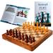 StonKraft - 10 x 10 Wooden Magnetic Chess Game Board Set + Wooden Chess Pieces Chessman Coins