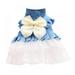 Apocaly Dog Dresses Fashion Pet Dog Clothes Bow Mesh Puppy Dog Princess Dressesï¼ŒWhite L