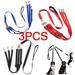 3Pack 3 in 1 Nylon Dog Leash Pet Traction Rope 360Â° Swivel Tangle Free Removable Leash for Medium Large Dogs