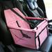 Pet Reinforce Car Booster Seat for Dog Cat Portable and Breathable Bag with Seat Belt Dog Carrier Safety Stable for Travel Look Out with Clip on Leash with PVC Tube (Pink Gray)