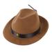 HEVIRGO Pet Hat Wide Brim Protect Skin Adjustable Funny Pet Dog Cat Western Cowboy Hat for Holiday Brown Polyester