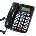 Aibecy Desktop Wired Landline Telephone with Large Buttons Hands-free Calls Adjustable Screen Brightness Black( Telephone Line)