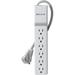 6-Outlet SlimLine Power Strip Surge Protector 6ft Cord and Rotating Plug 700 Joules White