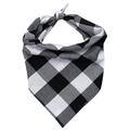 Pudcoco Pet Bandanas Plaid Printed Pattern Handkerchiefs Scarf Triangle Bib Accessories for Dogs/ Cats Black White/ Black Red