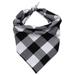 Pudcoco Pet Bandanas Plaid Printed Pattern Handkerchiefs Scarf Triangle Bib Accessories for Dogs/ Cats Black White/ Black Red