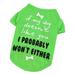 Cat Dog Soft Comfy Tshirt Puppy Shirt Cute Pet Apparel Dog Clothes for Small Dogs Breathable Printing Vest Green Medium