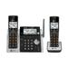 AT&T CL83213 DECT 6.0 Expandable Cordless Phone with Dual Keypad on base Answering System and Caller ID Silver/Black with 2 Handsets