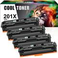 Cool Toner Compatible Toner Cartridge Replacement for 201X CF400X for Use with Color LaserJet Pro M252dw M252n Color LaserJet Pro MFP M277dw M277n M277c6 M274n Printer Ink (Black 4-Pack)