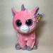 TY Beanie Boos - MAGIC the Pink Unicorn (Solid Color Eyes) (Medium Size - 9 inch)