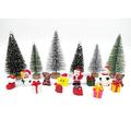 EMiEN EMiEN 19 Pieces Christmas Miniature Ornament Kits Set for DIY Fairy Garden Dollhouse Decoration Santa Christmas Trees Small Bear Snowman Red Socks Gift Bags Star for Children