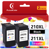 210 and 211 Ink Cartridge for Canon 210XL 211XL PG-210XL CL-211XL Combo Pack for Canon Pixma IP2700 IP2702 MX360 MP230 MX330 Printer ( Black Tri-Color)