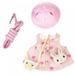 Alvage Small Animals Dress with Accessories Pet Rabbit Harness Vest and Leash Set with Hat Cute Easter Costume with Mini Bag for Ferret Guinea Pig Squirrel Kitten