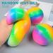 ODOMY Rainbow Stress Ball Squeeze Ball Toy Kids Adults Reliever Stress Balls Anti Anxiety Stress Balls Soft Silicone Toys Hand Grip Strengthener Balls for Kids & Adults