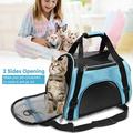 Cat Carrier Dog Bag Carrier Breathable Pet Carrier with 3-Sided Breathable Mesh Pet Travel Carrier Bag Blue