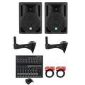 (2) Rockville RPG10BT 10 Bluetooth 600w Speakers+Mounts For Restaurant/Bar/Cafe