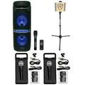 Rockville Go Party X10 Rechargeable Karaoke Machine System+3 Mics+Tablet Stand