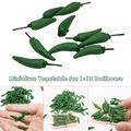 Lovehome 10Pcs 1:12 Toy House Miniature Vegetable Green Pepper Kitchen Catering Model Toy
