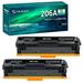 206A 206X Compatible Toner No Chip Replacement for HP W2110A 206A Laserjet Pro MFP M283FDW M255DW M283CDW M283 M255 Printer Ink (Black 2-Pack)