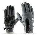 Unisex Winter Thermal Gloves Cycling Gloves Winter Thermal Gloves TouchScreen Glove Waterproof Windproof Warm for Driving Cycling Running Winter Outdoor Bike Gloves Adjustable Size S-XL Gray