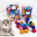 50 Pcs Pet Cat Toy Interactive Sound Paper With Glitter Tinsel Sparkle Balls Pom Pom for Cats Assorted Color Bright Silk Glitter Toy Ball Self-healing Crinkle Balls Kitten Toys Cat Balls 1.38