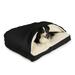 Snoozer Cozy Cave Rectangle Pet Bed Small Black Microsuede Hooded Nesting Dog Bed