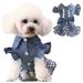 Pet Dog Denim Dress Jeans Skirt Small Dog Dress Puppy Clothes Chihuahua Yorkies Teddy Pet Clothing Spring Summer Cowboy Clothes for Dog Girls Small Medium Dog Bubble Bowknot Skirt XL