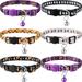 6 Pieces of Cat Collars Separate Cat Collars with Bells Adjustable Pet Collars with Skull Pumpkin Pattern Suitable for Cat Parties