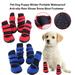 Shulemin Dog Puppy Winter Waterproof Anti-slip Rain Shoes Snow Boot Footwear Red+Black XS