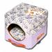 Touchdog Floral-Galore Convertible and Reversible Squared Dog House Bed Large
