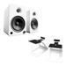 Kanto YU6 Powered Bookshelf Speakers (Matte White) with SE6 Elevated Desktop Speaker Stands (White)