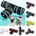 Meidiya Pet Cat Tunnel Tube Cat Toys 3 Way Collapsible Y/T Shape Cat Tunnels for Indoor Cats Kitty Tunnel Bored Cat Pet Toys Peek Hole Toy Ball Cat Puppy Kitty Kitten Rabbit