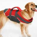 Dog Life Jacket â€“ Dog Life Vest for Swimming and Boating in Hi-Viz Colors with Reflective Strips Mesh Underbelly for Draining and Drying and Top Carry Handle
