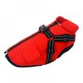 Pet Dog Jacket With Harness Winter Warm Dog Clothes For Small Dogs Windproof Big Dog Coat Winter Clothes Red