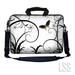 LSS 17 inch Laptop Sleeve Bag Notebook with Extra Side Pocket Soft Handle & Removable Shoulder Strap for 16 17 17.3 17.4 - White Butterfly Escape Floral