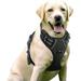 rabbitgoo Dog Harness No-Pull Pet Harness with 2 Leash Clips Adjustable Soft Padded Dog Vest Reflective Outdoor Pet Oxford Vest with Easy Control Handle for Large Dogs Black