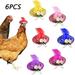 6Pieces Fashion Chicken Hats for Hens Funny Chicken Accessories Feather Hat for Rooster Duck Parrot Poultry Fancy Show Costume